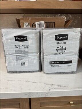 Depend Real Fit Incontinence Underwear for Men, Adult Diapers, S/M Grey 56 Count